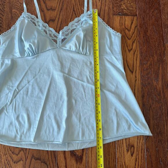 VTG Cami Ladies 38 Baby Doll Blue Lace Straps Coquette Feminine Romantic USA - Picture 10 of 12